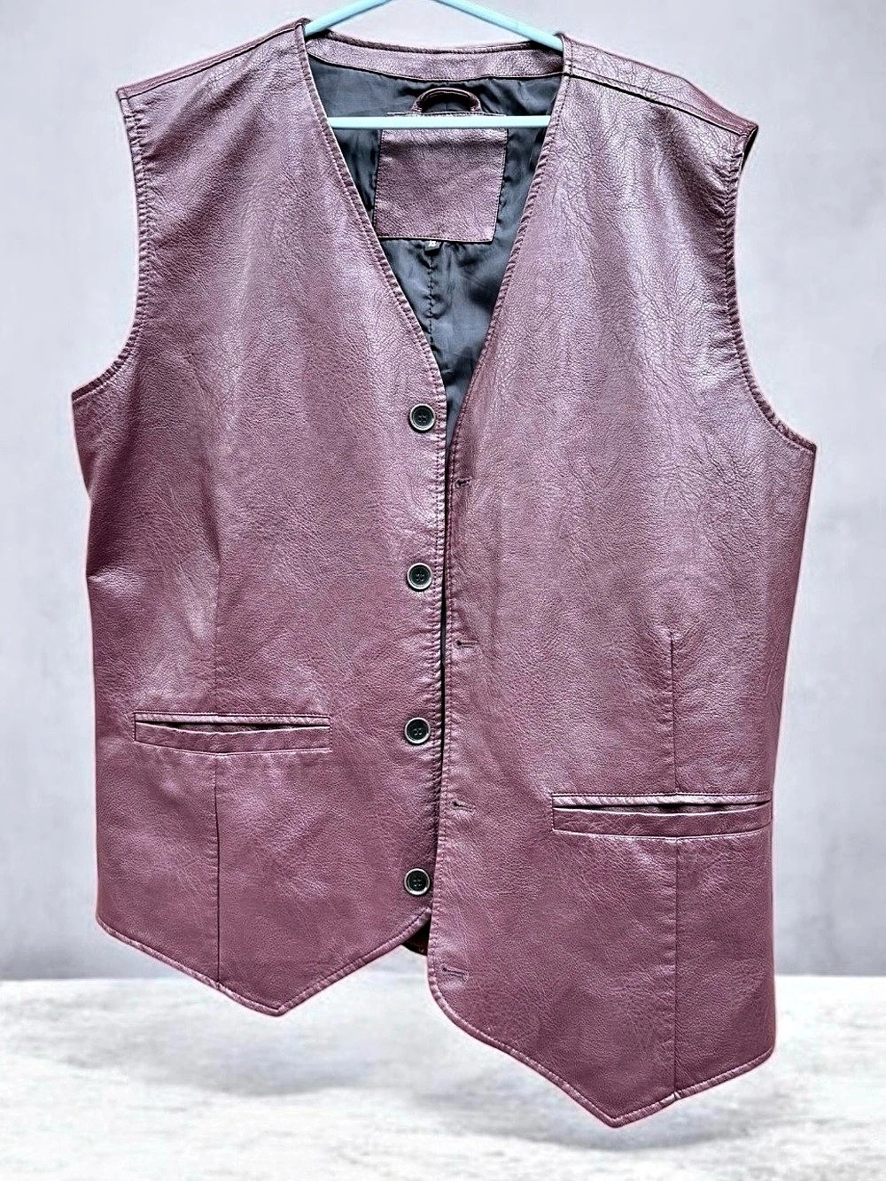Faux Leather Vest Purple XL New with out tags
